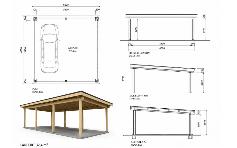 ritning carport